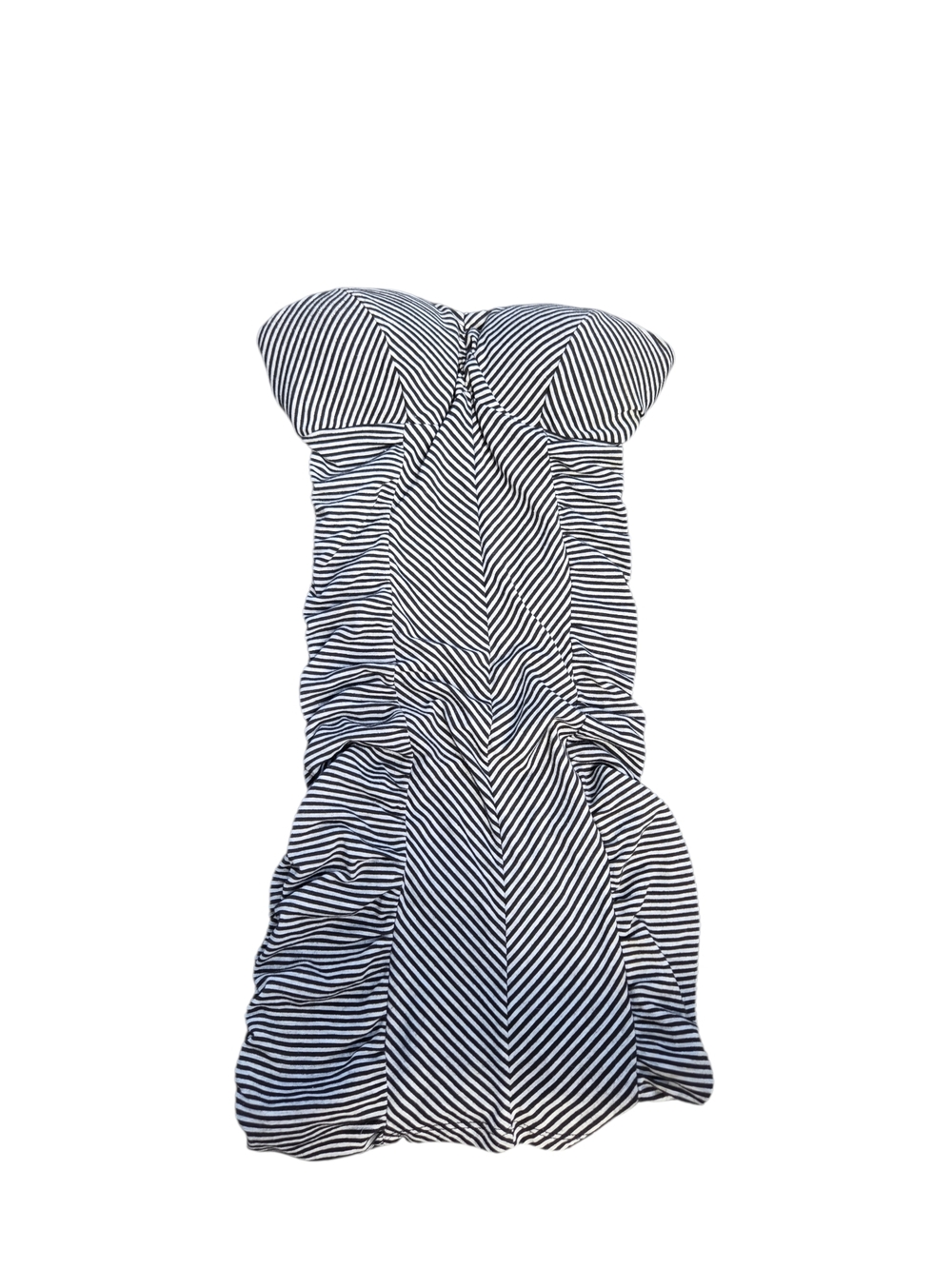Guess Black and Grey Striped Strapless Lightly Padded Mini Tube Top Dress Small